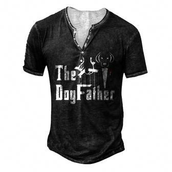 Mens The Dogfather Golden Retriever Men's Henley T-Shirt | Mazezy