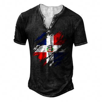 Dominican Flag Dominican Republic Men's Henley T-Shirt | Mazezy