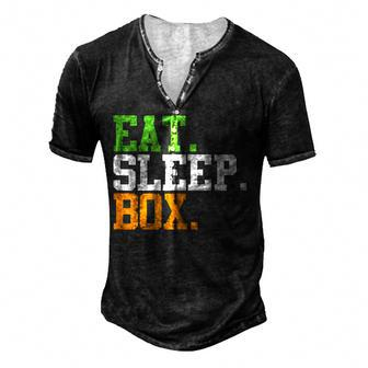 Eat Sleep Box Irish Pride Boxing Men's Henley T-Shirt - Seseable