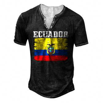 Ecuador Ecuadorian Flag Pride Roots Men's Henley T-Shirt | Mazezy