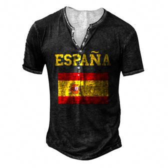 Espana Spain Spanish Flag Espanol Spanish Roots Tourist Men's Henley T-Shirt | Mazezy