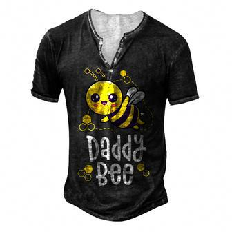 Family Bee Dad Daddy First Bee Day Outfit Birthday Men's Henley T-Shirt - Seseable