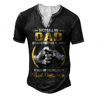 Father Grandpa Dad For Men Funny Fathers Day They Call Me Dad 4 Family Dad Men's Henley Button-Down 3D Print T-shirt - Monsterry