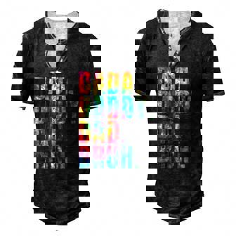 Fathers Day 2022 Dada Daddy Dad Bruh Tie Dye Dad Jokes Mens Men's Henley T-Shirt | Mazezy