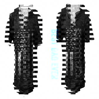 Fathers Day Best Dad Ever With Us American Flag V2 Men's Henley T-Shirt | Mazezy