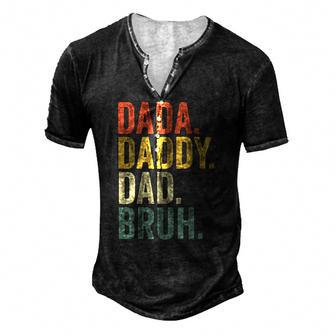 Fathers Day Dada Daddy Dad Bruh Men's Henley T-Shirt | Mazezy