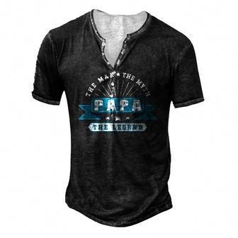 Fathers Day Papa For Man Myth Legend Men's Henley T-Shirt | Mazezy