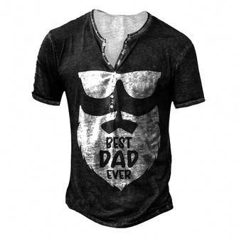 Fathers Day Parent Hero Husband Stepdad Adult Best Dad Ever Men's Henley T-Shirt - Seseable