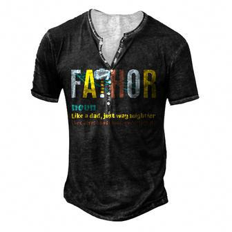 Fathor For Men Fathers Day Viking Fathor Hero Men's Henley T-Shirt - Seseable
