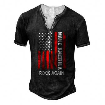 Forth 4Th Of July Outfit Make America Rock Again Men's Henley T-Shirt | Mazezy