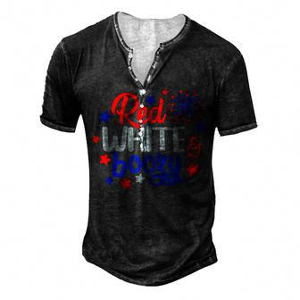 Fourth Of July 4Th Of July Red White And Boozy Men's Henley T-Shirt - Seseable