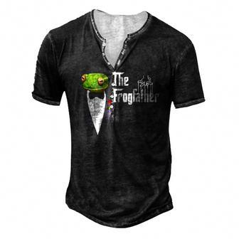 Frog Father Or Frogfather For Frogs Fan Frog Lovers Men's Henley T-Shirt | Mazezy