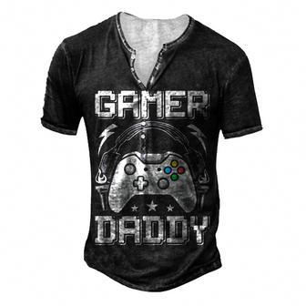 Gamer Daddy Video Gamer Gaming Men's Henley T-Shirt - Seseable