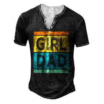 Girl Dad With Daughters Hashtag For Men Raglan Baseball Tee Men's Henley T-Shirt | Mazezy