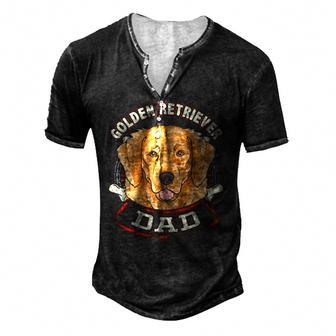Golden Retriever Dad Fathers Day Men's Henley T-Shirt | Mazezy