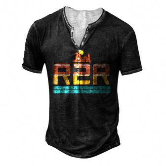 Grand Canyon National Park R2r2r Rim To R2r Hiking Camping Men's Henley T-Shirt | Mazezy