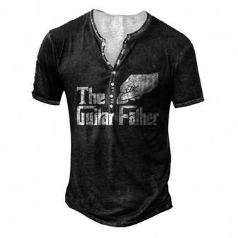 The Guitar Father Guitar Player Guitarist Musician Men's Henley T-Shirt | Mazezy