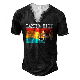 Take A Hike Beagle Graphic Hiking Men's Henley T-Shirt | Mazezy