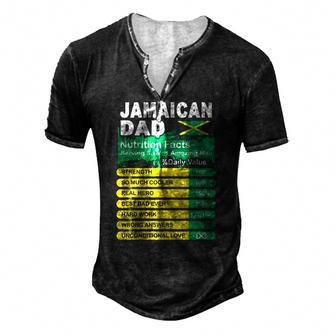 Mens Jamaican Dad Nutrition Facts Serving Size Men's Henley T-Shirt | Mazezy