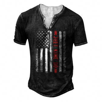 Jeet Kune Do American Flag 4Th Of July Men's Henley T-Shirt | Mazezy