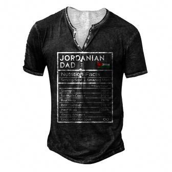 Mens Jordanian Dad Nutrition Facts National Pride For Dad Men's Henley T-Shirt | Mazezy UK