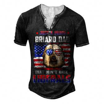 Just A Proud Briard Dad Merica Dog Patriotic 4Th Of July Men's Henley T-Shirt - Seseable