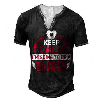 Keep Clam Papa T-Shirt Fathers Day Gift Men's Henley Button-Down 3D Print T-shirt - Monsterry CA