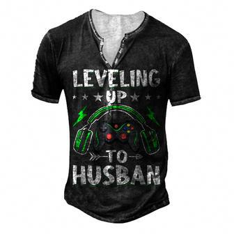 Leveling Up To Husban Husband Video Gamer Gaming Men's Henley T-Shirt - Seseable