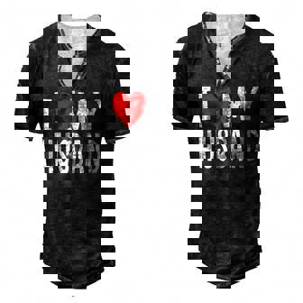 I Love My Husband Family Celebration Spouse Men's Henley T-Shirt | Mazezy