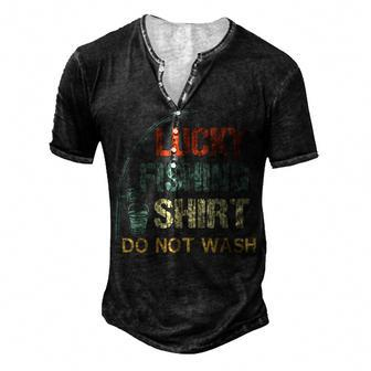 This Is My Lucky Fishing Do Not Wash Fisherman Men's Henley T-Shirt - Seseable