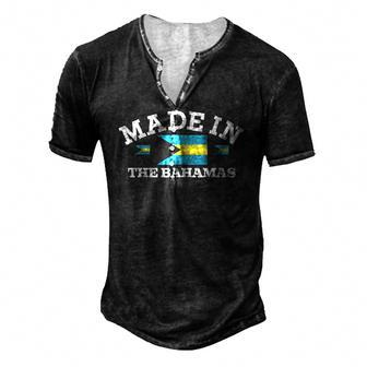 Made In The Bahamas Bahamian Flag Men's Henley T-Shirt | Mazezy