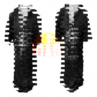 Mens The Man The Myth The Legend Dad Vintage Papa Men's Henley T-Shirt | Mazezy