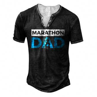 Marathon Dad Sport Running Fathers Day Men's Henley T-Shirt | Mazezy