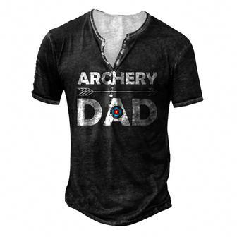 Matching Family Archery Dad Arrow Target Team Photo Men's Henley T-Shirt | Mazezy