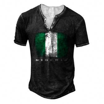 Nigeria Nigerian Flag Souvenir Men's Henley T-Shirt | Mazezy