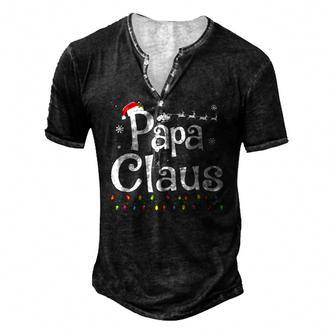 Papa Claus Family Santa Pajamas Christmas Idea Men's Henley T-Shirt | Mazezy