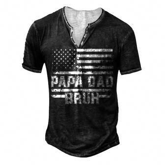 Papa Dad Bruh Fathers Day 4Th Of July Us Vintage 2022 Men's Henley T-Shirt - Seseable