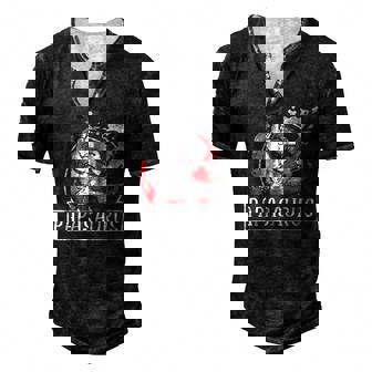 Papasaurus Fossils Dinsosaur Family Dad Men's Henley T-Shirt | Mazezy