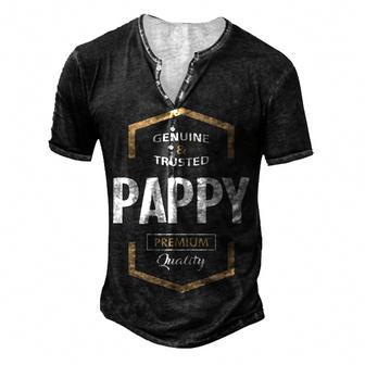 Pappy Grandpa Genuine Trusted Pappy Premium Quality Men's Henley T-Shirt - Seseable
