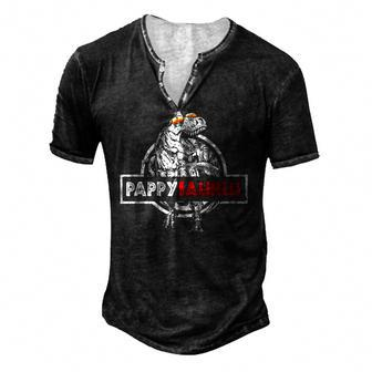 Pappysaurus Fathers Day rex Daddy Saurus Men's Henley T-Shirt | Mazezy