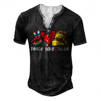 Peace Love Cinco De Mayo Funny V2 Men's Henley Button-Down 3D Print T-shirt - Monsterry DE