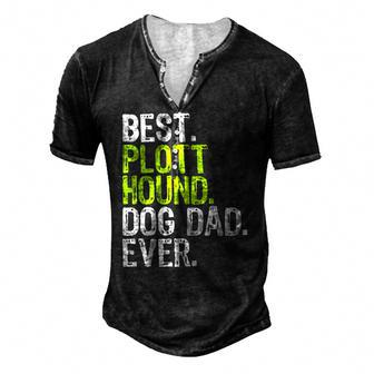 Plott Hound Dog Dad Fathers Day Dog Lovers Men's Henley T-Shirt | Mazezy
