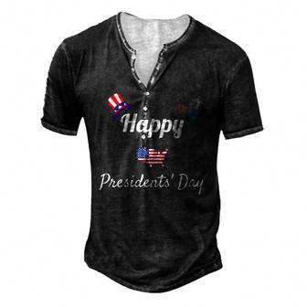 Political Happy Presidents Day Men Women Kids Men's Henley T-Shirt | Mazezy