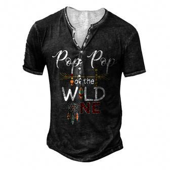 Pop Pop Of The Wild One 1St Birthday First Thing Men's Henley T-Shirt - Seseable