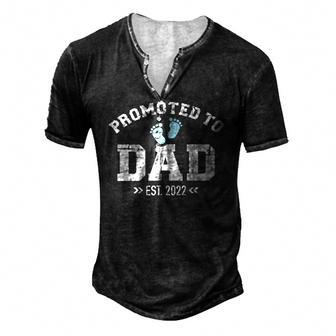 Promoted To Dad 2022 Baby Feets Men's Henley T-Shirt | Mazezy