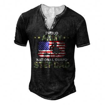 Mens Proud Army National Guard Stepdad Men's Henley T-Shirt | Mazezy
