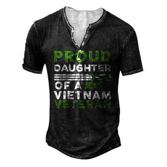 Proud Daughter Of A Vietnam Veteran War Soldier Men's Henley T-Shirt | Mazezy