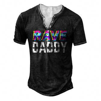 Rave Daddy Techno Dad Men's Henley T-Shirt | Mazezy