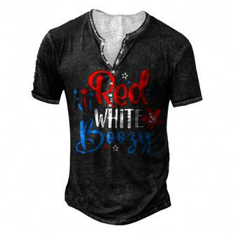 Red White And Boozy 4Th Of July Drinking Party Men's Henley T-Shirt - Seseable