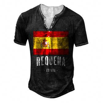 Requena Spain Es Flag City Bandera Ropa Men's Henley T-Shirt | Mazezy